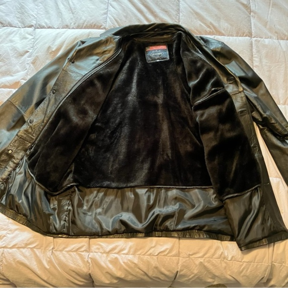 USA Leather Jacket - Black - 3XL